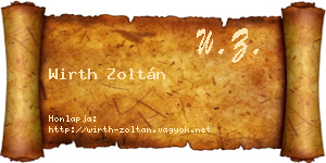 Wirth Zoltán névjegykártya